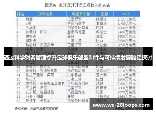 通过科学财务管理提升足球俱乐部盈利性与可持续发展路径探讨 通过科学财务管理提升足球俱乐部盈利性与可持续发展路径探讨